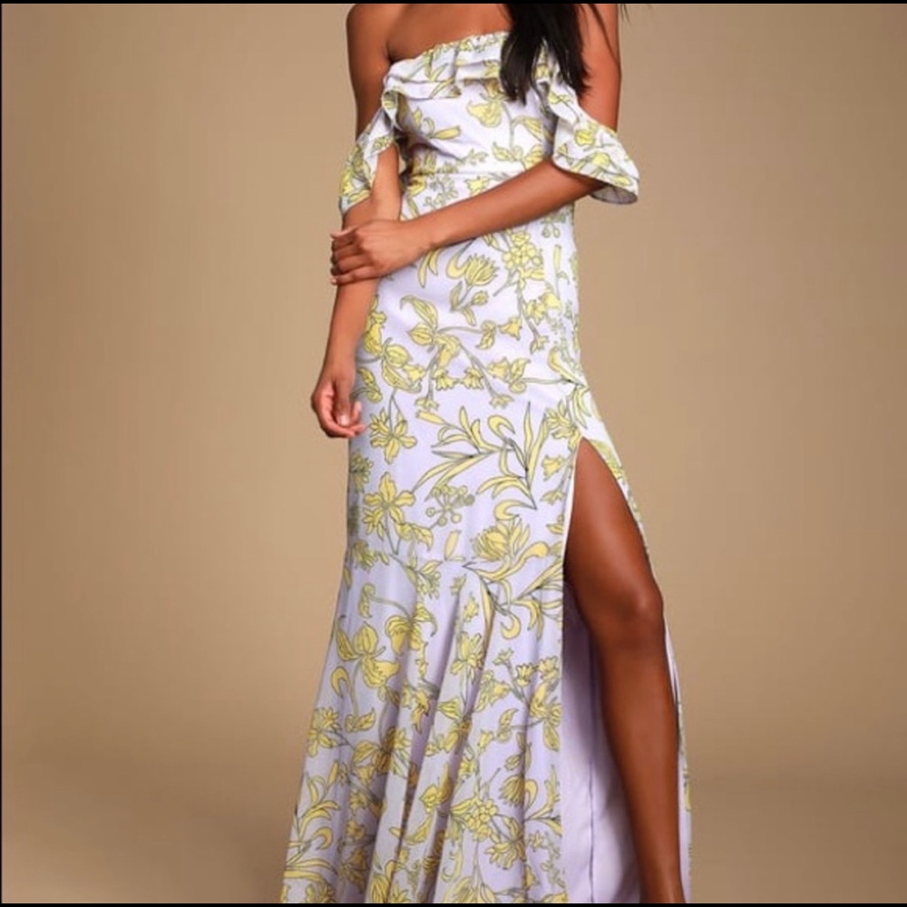 Lulu’s Lilac Off Shoulder Maxi Dress